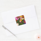 Sticker Carré feuilles tropicaux Abstraits et fleurs (Enveloppe)