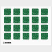 Sticker Carré Feuilles verts (Feuille)