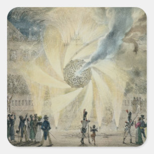 Sticker Carré Feux d'artifice