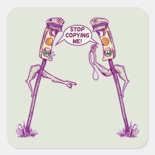 Sticker Carré Feux de circulation amusants (Devant)