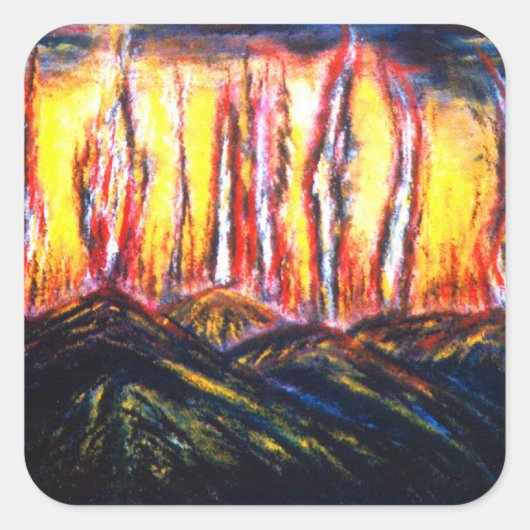 Sticker Carré Feux de fourrage (Devant)