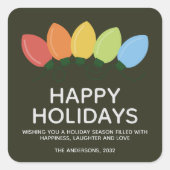 Sticker Carré Feux graphiques modernes Noël (Devant)