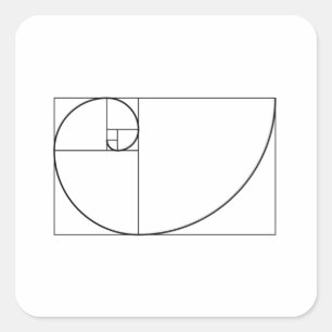 Sticker Carré Fibonacci Spirale Golden Section Géométrie