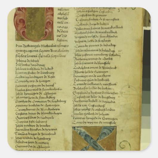 Sticker Carré Fiche d'inscription de Martin Luther (Devant)