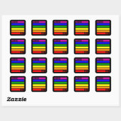 Sticker Carré FIER ALLY FLAG LGBT Pride Mois LGBTQ Rainbow (Feuille)