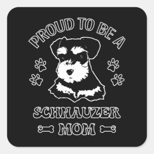 Sticker Carré Fier D'Être Une Maman Schnauzer