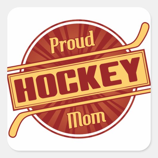 Sticker Carré Fier maman de hockey (Devant)