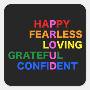 Sticker Carré FIER noir brillant