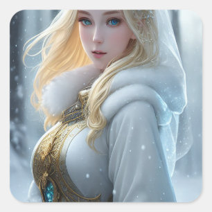 Sticker Carré Fier partisan des jours de neige