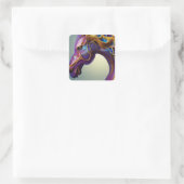 Sticker Carré Fierce Gemmes Fracturales Cheval Tête (Sac)