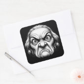 Sticker Carré "Fierce Old Woman"  (Enveloppe)
