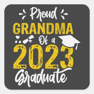 Sticker Carré Fière Grand-Mère Du Diplômé 2023