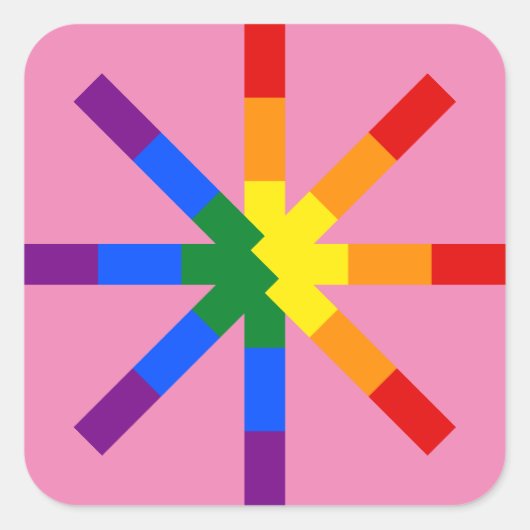 Sticker Carré Fierté arc-en-ciel (Devant)