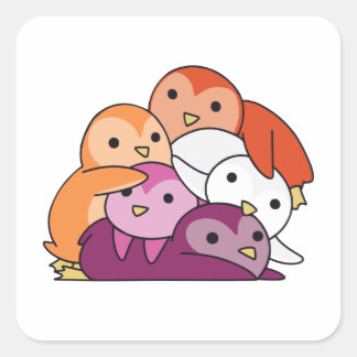 Sticker Carré Fierté Drapeau Lesbienne Lgbtq Cute Penguin