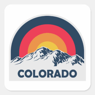 Sticker Carré Fierté du drapeau du Colorado