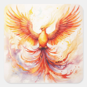 Sticker Carré Fiery Pheonix Flying Lever des cendres