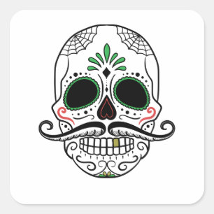 Sticker Carré Fiesta de Dia De Los Muertos Mexican Halloween