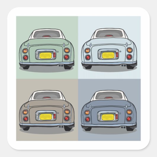 Sticker Carré Figaro Voitures Saisons Garage Scrapbook (Devant)