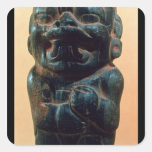 Sticker Carré Figure avec la tête de Jaguar