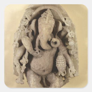 Sticker Carré Figure de Ganapati, dynastie de Chandella (grès)