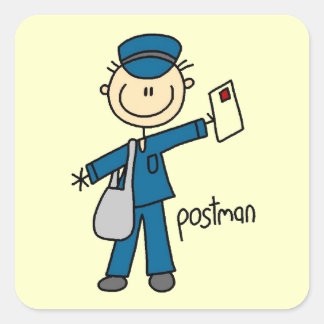 Sticker Carré Figure de l'étiquette du collaborateur postal