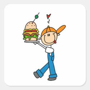 Sticker Carré Figure Stick Connaisseur de Sandwich