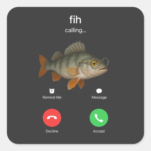 Sticker Carré Fih Appelant Me rappeler Message Refuser Accepter  (Devant)