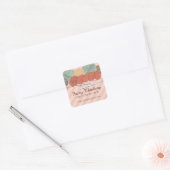 Sticker Carré fil de couleur personnalisé skeins crochet crochet (Enveloppe)