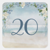 Sticker Carré Filet nautique et arche pour le 20e anniversaire (Devant)