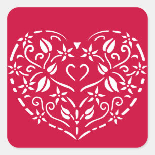 Sticker Carré Filigree Heart
