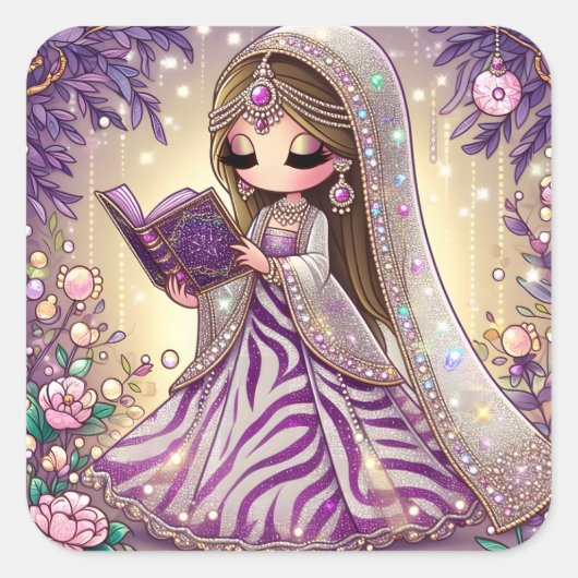 Sticker Carré Fille (Devant)