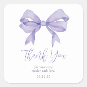 Sticker Carré Fille à l'arc violet Cadeau de remerciement pour B