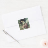 Sticker Carré Fille à un duit (Enveloppe)