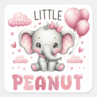 Sticker Carré Fille adorable petite cacahuète