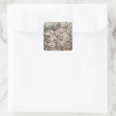 Sticker Carré fille aquarelle (Sac)