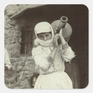 Sticker Carré Fille arménienne de pays, Erevan