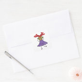 Sticker Carré Fille Avec De Grandes Lunettes