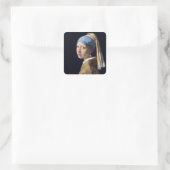Sticker Carré Fille avec perle à oreille 1665 Johannes Vermeer (Sac)