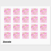 Sticker Carré Fille Blush Parties scintillant Or Rose Étinceler, (Feuille)