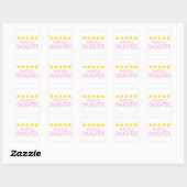Sticker Carré Fille cinq étoiles (Feuille)