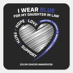 Sticker Carré Fille Colorectal En Droit Sensibilisation Colon