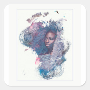 Sticker Carré Fille d'Afrique