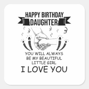 Sticker Carré Fille d'anniversaire