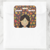 Sticker Carré Fille d'automne (Sac)