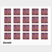 Sticker Carré fille de basket-ball (Feuille)