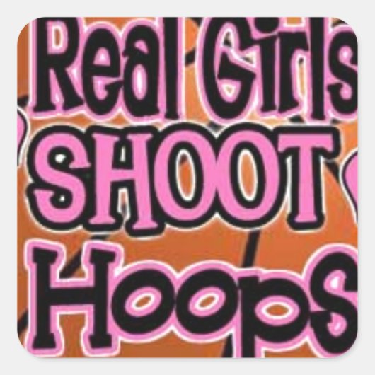 Sticker Carré fille de basket-ball (Devant)
