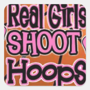 Sticker Carré fille de basket-ball