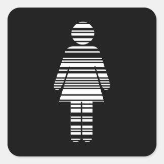 Sticker Carré fille de code barre