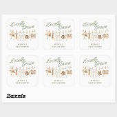 Sticker Carré Fille de Marché Fermier Local Simple (Feuille)