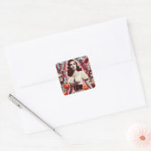 Sticker Carré Fille d'horreur rétro (Enveloppe)
